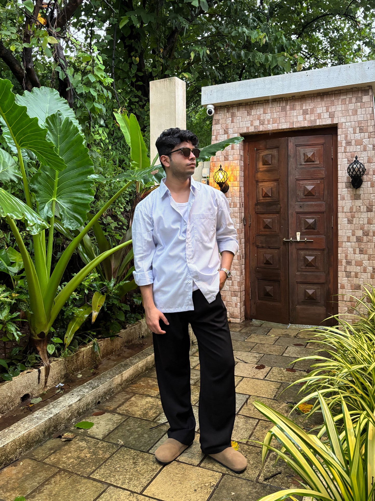 BLUE STRIPED RELAXED FIT SHIRT