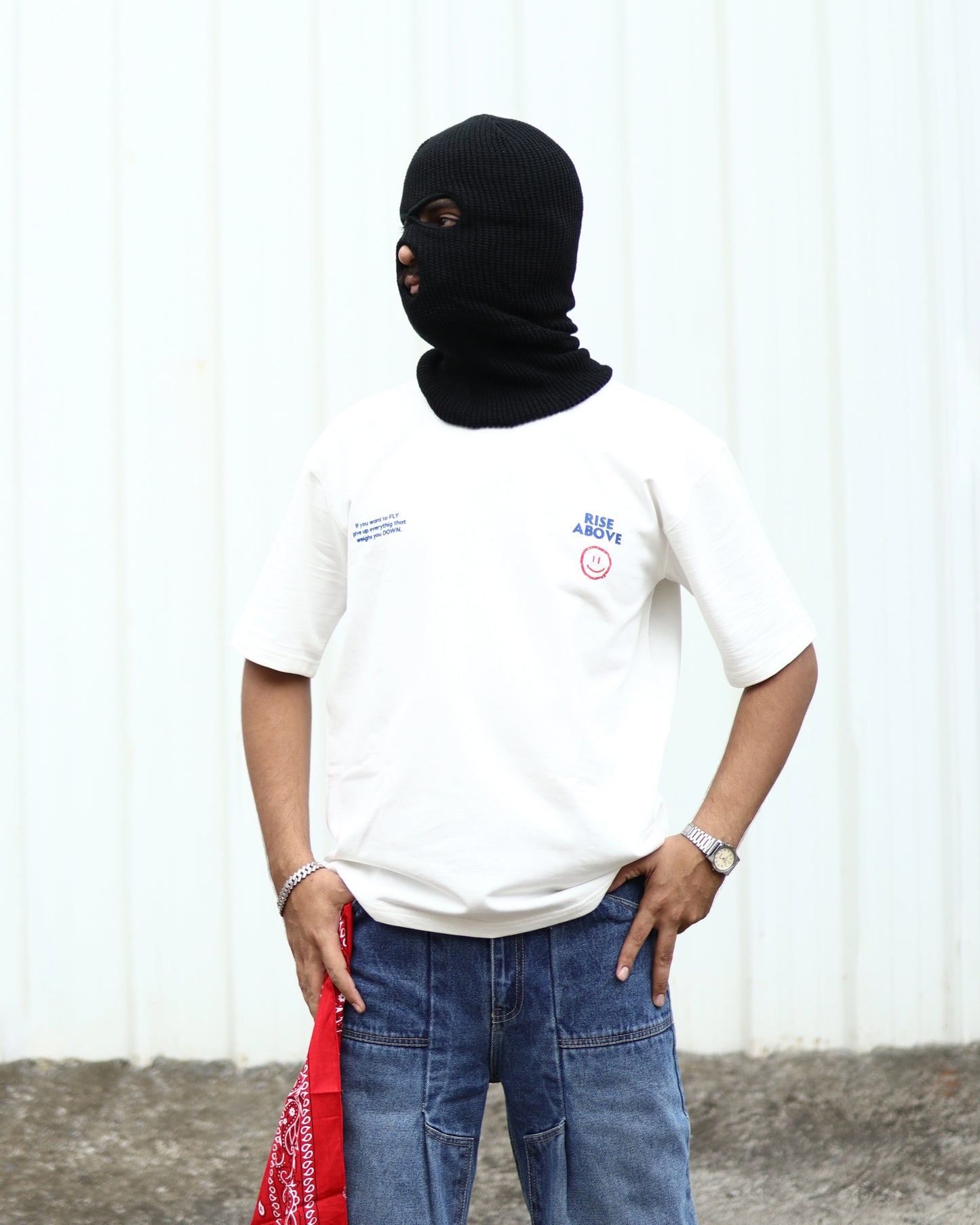 RISE ABOVE WHITE T-SHIRT