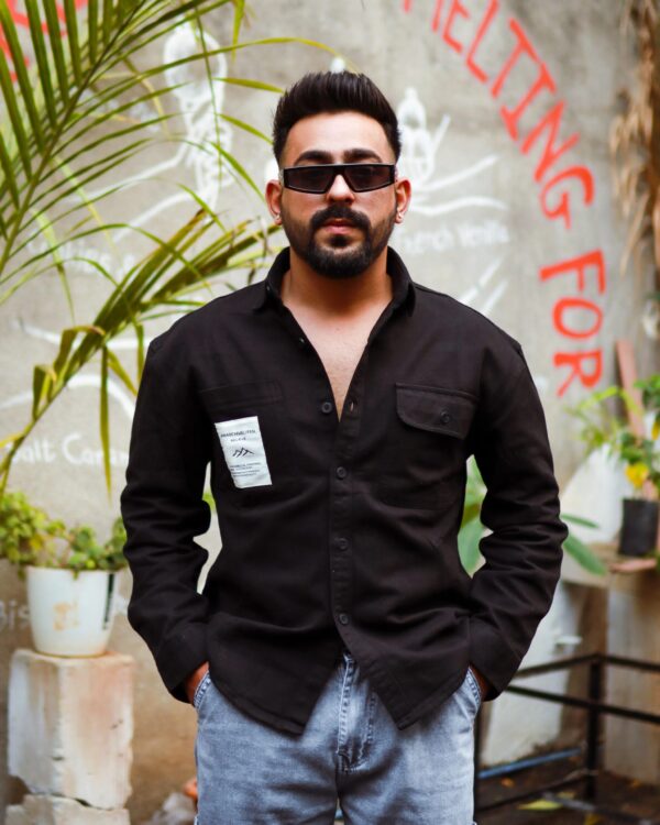 BLACK DENIM SHIRT