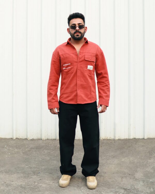 ORANGE CHECK DENIM SHIRT